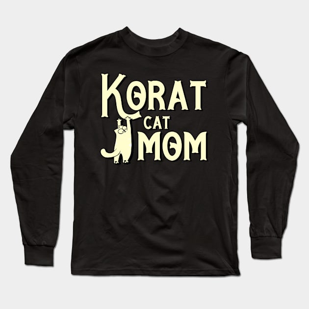 Korat cat mama breed Long Sleeve T-Shirt by SerenityByAlex